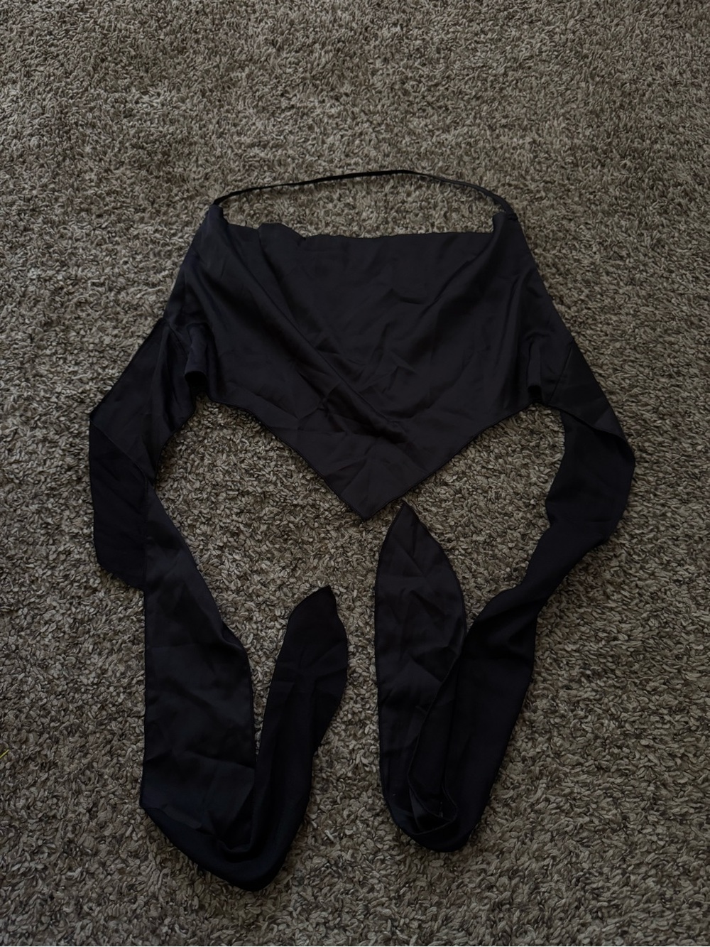 SHEIN Black Wrap Tie Crop Tank Top